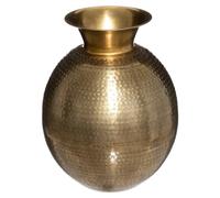 Atmosphera Vase Oasis en métal martelé doré H40 cm