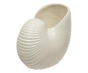 Atmosphera - Vase ocea Coquillage en Dolomite 22x14x18,5 cm Blanc