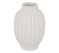 Atmosphera - Vase strié Fernan céramique Blanc h22cm
