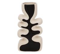 Atmosphera - Vase Vague twis céramique Noir et Blanc h28cm