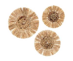 Atmosphera Velina Set de 3 décorations murales en raphia