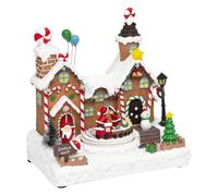 Atmosphera - Village Lumineux père noël Bonhomme de Neige Train 11 LED Musical et