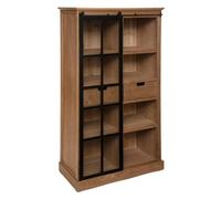 Vitrine porte coulissante Danik 2 tiroirs Atmosphera Marron G