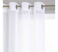 Atmosphera - Voilage à rayures - 140 x 240 cm - Blanc Blanc