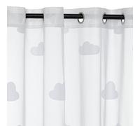 Atmosphera - Voilage Enfant Motif Nuage - Blanc - 140 x 240 cm - Tamisant, à Oeillets - pour Chambre d'enfant, Rideau Décoratif