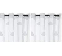 Atmosphera - Voilage Enfant Nuage 140x240cm Blanc (Lot de 2)