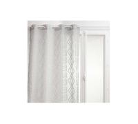 Atmosphera - Voilage Sama impression jacquard 140 x 240 cm - Gris