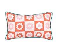Atmosphera x Cha Cha Pop - Coussin d’Extérieur Bloomorama Rose - 50 x 30 cm - Tissu Déperlant et Lavable - Décoration Textile pour Terrasse, Balcon, Jardin