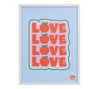 Atmosphera x Cha Cha Pop - Tableau Encadré Love - 31,5 x 41,5 cm - Cadre Bois et Verre - Décoration Murale pour Chambre, Salon, Cuisine