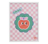 Atmosphera x Cha Cha Pop - Tableau Encadré Pomme d'amour Illustration Pomme Croc - 31,5 x 41,5 cm - Cadre Bois et Verre - Décoration Murale pour Chambre, Salon, Cuisine