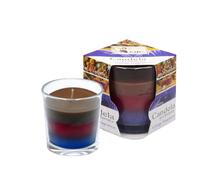 Atmosphere Chic Bougie parfumée Trilogy 3 en 1, pain d'épice, pomme et cannelle, lavande, petit pot, jusqu'à 22 heures de durée, parfum relaxant, verre mat