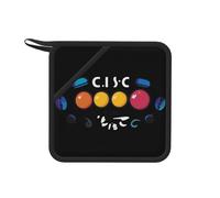 Atmosphere Logo Tapis anti-brûlure carré en silicone 18 cm Convient pour poêles, fours, grills, service à thé