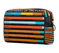 Atmospheres of The Planets Trousse à cosmétiques pour femme, trousse de toilette de voyage, grande pochette de maquillage pratique avec fermeture éclair, multicolore, 18.5x7.5x13cm/7.3x3x5.1in,
