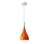Atmospheric Chandelier, American Style Color Hanging Lamp, Farmhouse Wood Art Decorative Pendant Lights, Home & Office Decor Light Fixture for Bedroom, Dining Room, Study(Orange)
