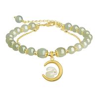 ATMRC Bracelet en Jade naturel, breloque Animal du zodiaque, lapin, néphrite hétienne, perles, bijoux de prospérité, positivité bénie
