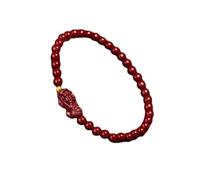 ATMRC Bracelet Pixiu en cinabre naturel, Talisman Feng Shui, cristal Reiki, bijoux de méditation Chakra, cadeau d'anniversaire(10mm)