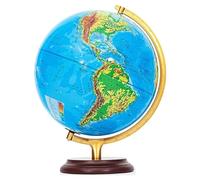 ATMRC Globe Terrestre Globe terrestre rétro élégant, lumière LED Lumineuse avec Support, Bleu, veilleuse Politique de Bureau, décoration de Maison Salle de Classe