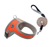 Atmungsaktives Hundegeschirr Set, aus Polyester Mesh, Passend Fuer Hunde & Katzen, Einsatz : Spaziergang, Training & Alltag, Zubehör Alltag Reise Pflege, praktisch, tragbar