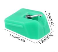 ATN95E Aiguille de rechange pour tourne-disque Audio Technica ATLP120X avec brosse compatible avec les modèles de cartouches de la série VM95 pour un son amélioré (vert)
