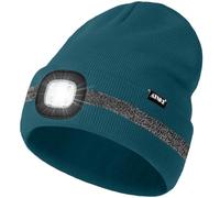 ATNKE LED Bonnet Lampe Frontale, USB Rechargeable 4 LED Chapeau de Course Ultra Lumineux Lumière Hiver Chaud Tricot Bonnet avec Réfléchissante Bande Cadeaux pour Hommes et Femmes