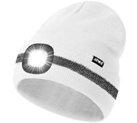 ATNKE LED Bonnet Lampe Frontale, USB Rechargeable 4 LED Chapeau de Course Ultra Lumineux Lumière Hiver Chaud Tricot Bonnet avec Réfléchissante Bande Cadeaux pour Hommes et Femmes