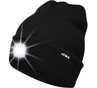 ATNKE LED Lumineux Bonnet Chapeau, USB Rechargeable 4 LED Chapeau de Course Lampe Frontale Étanche Lumière Hiver Cadeaux pour Hommes et Femmes