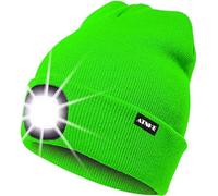 ATNKE LED Lumineux Bonnet Chapeau, USB Rechargeable 4 LED Chapeau de Course Lampe Frontale Étanche Lumière Hiver Cadeaux pour Hommes et Femmes