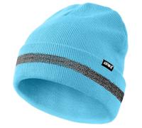 ATNKE Reflective Beanies Safety High Visibility Winter Thermal Knitted Hat with Reflective Stripe Suitable Outdoor Work Sports Light Blue