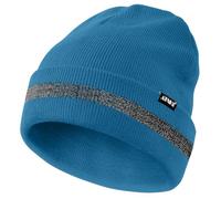 ATNKE Reflective Beanies Safety High Visibility Winter Thermal Knitted Hat with Reflective Stripe Suitable Outdoor Work Sports Peacock Blue