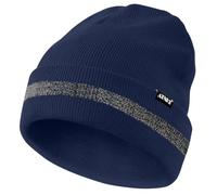 ATNKE Reflective Beanies Safety High Visibility Winter Thermal Knitted Hat with Reflective Stripe Suitable Outdoor Work Sports Navy Blue