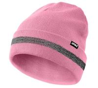 ATNKE Reflective Beanies Safety High Visibility Winter Thermal Knitted Hat with Reflective Stripe Suitable Outdoor Work Sports Dark Pink