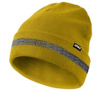 ATNKE Reflective Beanies Safety High Visibility Winter Thermal Knitted Hat with Reflective Stripe Suitable Outdoor Work Sports Earthy Yellow