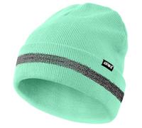ATNKE Reflective Beanies Safety High Visibility Winter Thermal Knitted Hat with Reflective Stripe Suitable Outdoor Work Sports Bean Paste Green