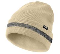 ATNKE Reflective Beanies Safety High Visibility Winter Thermal Knitted Hat with Reflective Stripe Suitable Outdoor Work Sports Beige