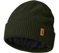 ATNKE Unisexe Tricoté Beanie Bonnet, Extensible Épais Chaud Polaire Doublure Quotidien Hiver Doux Revers Laineux Tête Mort Casquette Cadeaux pour Homme Papa et Femme/Dark Army Green