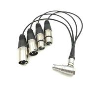 Ato~os - prise mâle droite à 10 broches vers 4 XLR, câble d'entrée et de sortie Audio for enregistreur S~ogun Mo~itor(Elbow Plug Cable,10cm)