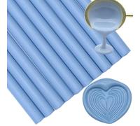 Atobpp Lot de 10 bâtonnets de cire bleu poussiéreux pour pistolet à colle de 0,43" (bleu poussière)