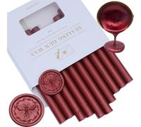 Atobpp Lot de 10 Bâtons de Cire pour Sceller les Tampons et Lettres pour Pistolet à Colle de 0,43" (New Bordeaux)