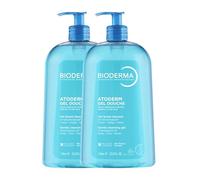 Atoderm Gel Douche | Nettoie en Douceur, Adoucit et Protège | Très bonne Tolérance | Couleur bleutée Naturelle Texture | Gel Moussant Onctueuse | Fabrique en France | Lot de 2x1L