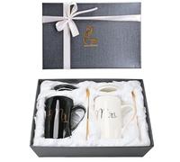 Atoke 2Pcs Ensembles de Mugs,Mr Mrs Tasses Café En Céramique Cadeau pour Cadeaux de Noël,Mariage,Couple,Anniversaire,Fiançailles,Saint Valentin,400ML