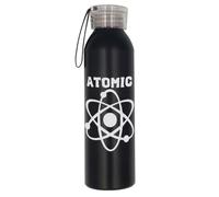 Atom Science Atomic Physics Gourde en aluminium | Gourde en aluminium noir gravée au laser avec sangle de transport