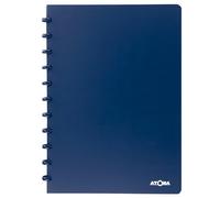 Atoma - Cahier A4 à Anneaux - 72 Feuilles Détachables (144 Pages) avec Marge - Couverture en Polypropylène Recyclable (Bleu - Quadrillé 5x5mm)