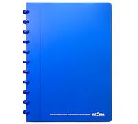 Atoma - Cahier A4 à Anneaux - 72 Feuilles Détachables (144 Pages) avec Marge - Couverture en Polypropylène Recyclable (Bleu - Quadrillé (5x5mm))