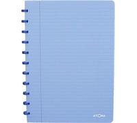 Atoma - Cahier A4 à Anneaux - Ligné 8mm avec Marge - 72 Feuilles Détachables (144 Pages) - Couverture en Polypropylène Recyclable - Bleu Transparent 23814
