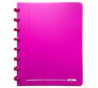 Atoma - Cahier A5 à Anneaux - 72 Feuilles Détachables (144 Pages) avec Marge - Couverture en Polypropylène Recyclable (Pourpre - Ligné (8mm))