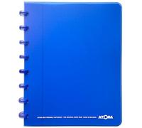 Atoma - Cahier A5 à Anneaux - 72 Feuilles Détachables (144 Pages) avec Marge - Couverture en Polypropylène Recyclable (Bleu - Quadrillé (5x5mm))