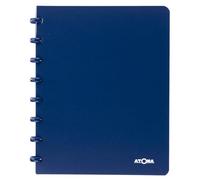 Atoma - Cahier A5 à Anneaux - 72 Feuilles Détachables (144 Pages) avec Marge - Couverture en Polypropylène Recyclable (Bleu - Ligné 8mm)