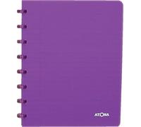 Atoma - Cahier A5 à Anneaux - Ligné 8mm avec Marge - 72 Feuilles Détachables (144 Pages) - Couverture en Polypropylène Recyclable - Mauve Transparent 4.1356