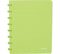 Atoma - Cahier A5 à Anneaux - Quadrillé 5x5mm avec Marge - 72 Feuilles Détachables (144 Pages) - Couverture en Polypropylène Recyclable - Vert Transparent 4.1357