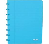 Atoma Cahier trendy, ft A5, 144 feuilles, quadrillé commercial, turquoise transparent